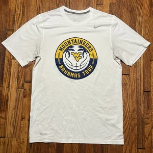 Camiseta Nike West Virginia Baloncesto Bahamas Tour Talla Mediana Blanca Usada - Imagen 1 de 9