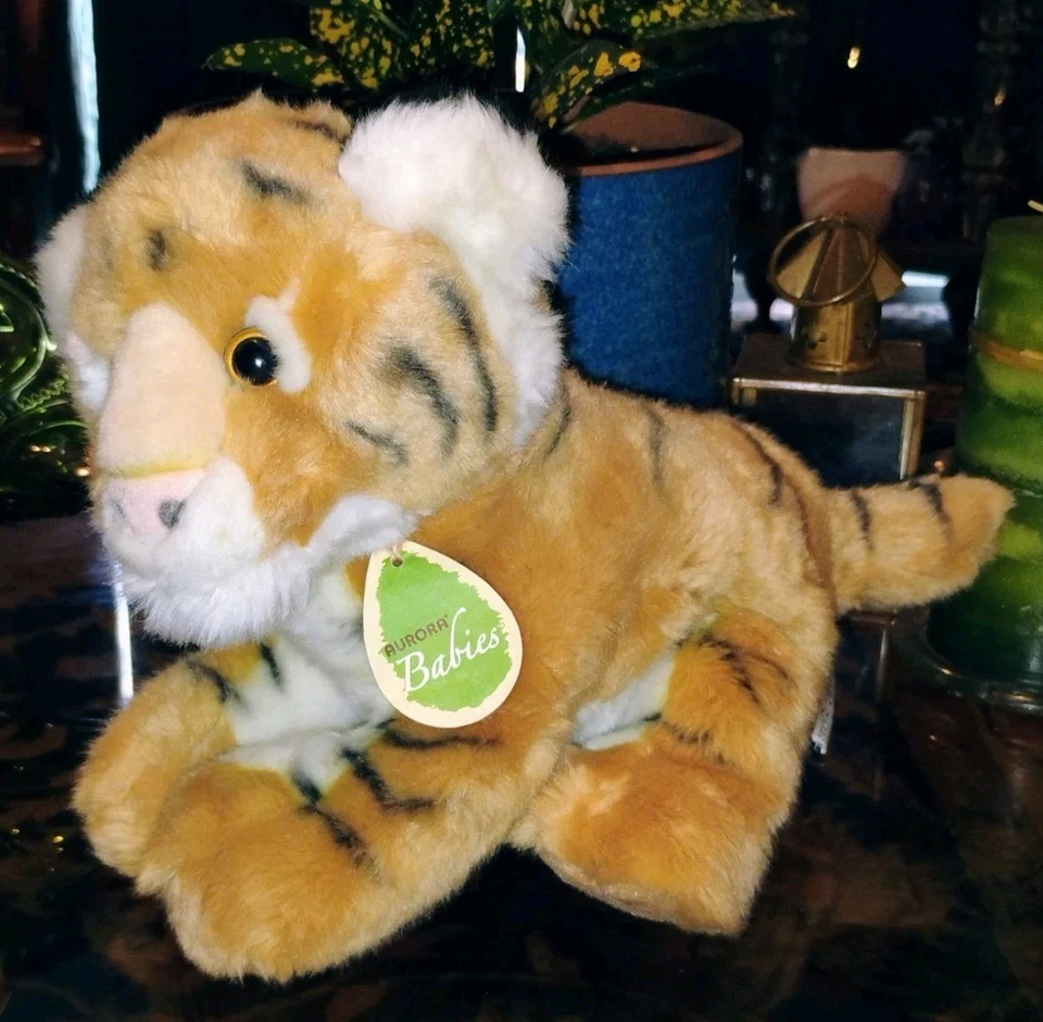 AURORA WORLD Babies Striped Bengal Tiger Soft Plush Stuffed Animal Toy 12" (A - Image 1 of 4