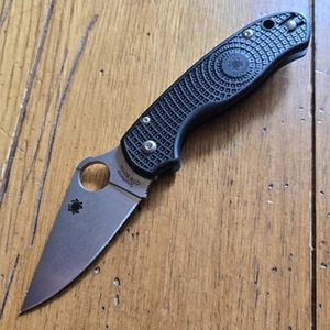 SPYDERCO PARA 3 PLAIN EDGE LOCKING KNIFE BLACK FRN SCALES BD1N STEEL - Bild 1 von 7