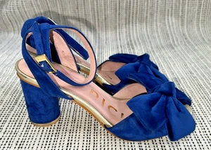 BUTRICH BLAU SAMT SCHLEIFE SPITZENDETAIL KNÖCHELRIEMEN FREIZEIT PUMPS Gr. 37M MADE IN PERU - Bild 1 von 21