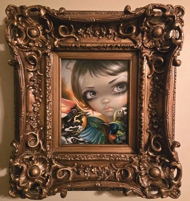 Jasmine Becket-Griffith ORIGINAL PAINTING Birdsong FRAMED Big Eye Art - Image 1 of 4