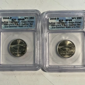 2005 P And D Icg Sp69 West Virginia State Quarter - Picture 1 of 2