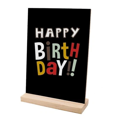 Retangle Tabletop Chalkboard Signs with Rustic Wood Stands, - Image 1 of 4