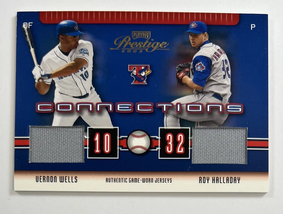 Playoff Prestige Connections Vernon Wells Roy Halladay Relic 373/400 AR114 2003 Foto 1 de 2