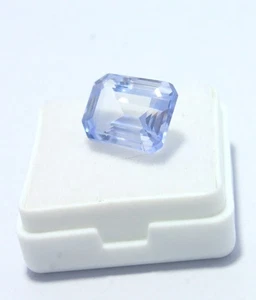 12.70 Ct Light Blue Aquamarine Emerald Cut Natural Loose Gem for Fine Jewelry - Picture 1 of 6