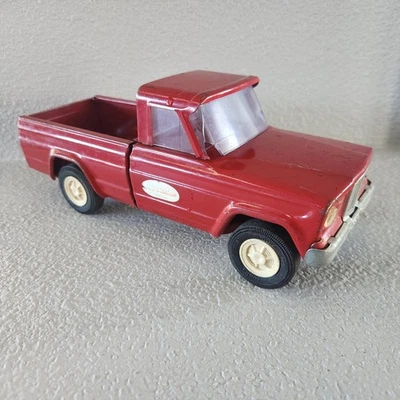 Vintage Tonka Toys Jeep Pickup Truck Red Pressed Steel 52030 1960s Made in USA - Image 1 of 4