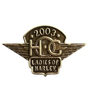 Harley Davidson 2003 HOG Ladies of Harley Vest Lapel Hat Jacket Pin Vintage - Picture 1 of 4