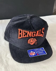 Vintage 80s Cincinnati Bengals Corduroy New Era SnapBack Hat New - Picture 1 of 15