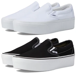 Zapatillas deportivas clásicas de plataforma de lona con forma de pila sin cordones para mujer Vans - Imagen 1 de 13