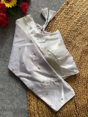 Женская Болливуд индийский атлас сари готовый блузка, вечеринки износ сари чоли топ - Изображение 1 из 4