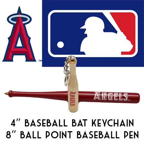 MLB Los Angeles Angels Baseball Souvenir 8" Pen and Mini Bat Keychain Combo Cover