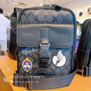 NUEVO CON ETIQUETAS PARA HOMBRE Disney X Coach Track Pack Villanos En Firma Lienzo Con Parches - Imagen 1 de 12