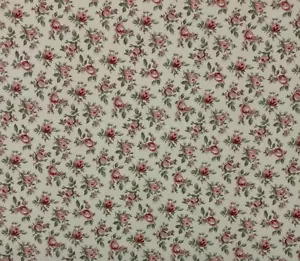 WAVERLY ROSETTE IVORY Off White Small Floral Rose Fabric BY THE THE YARD 54"W - Picture 1 of 5