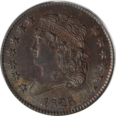 1826 Classic Head Half Cent 1/2c, PCGS MS-64 BN - Lovely Original Coin Cover