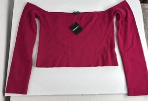 forever 21 Strickpullover Schulterfrei Gr. 2X Hot Pink Neu mit Etikett - Bild 1 von 5