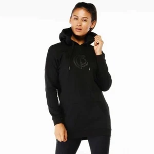 New COTTON blend Gym Pro long line hoodie tunic sweatshirt dress black size M - Picture 1 of 9