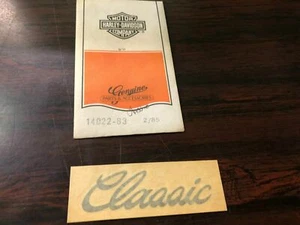 NOS Harley Davidson Vintage Front Fender Decal Grey "Classic" OEM P/N 14022-83 - Picture 1 of 3