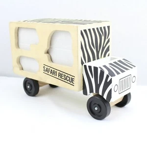 Melissa & Doug Safari Rescue Truck Zebra Print People Animals Figures Montessori - Picture 1 of 10