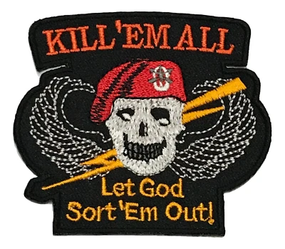 Kill Em All Shirt Vintage Patch DIY Embroidered Badge Iron On 3 x 2.5 Inches - Image 1 of 2