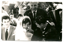 Vintage Serbian Wedding Photo People Bride Groom Accordion