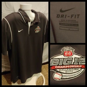 Mens Nike Dri-Fit 2017 Big XII Championship OKC Baseball Gray Polo Shirt Large - Picture 1 of 10