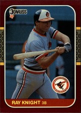 1987 Donruss Opening Day Baltimore Orioles Baseball Card #137 Ray Knight