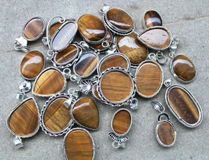 Buy Tiger's Eye Gemstone 925 Sterling Silver Plated Wholesale Design Pendant Lot - Picture 1 of 3