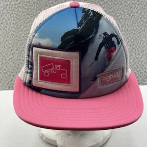 Authentic Big Truck Skier Snapback Hat Kid 54 cm Pink Lake View Snowboarder Mesh - Picture 1 of 8