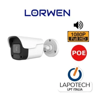 Lorwen IP Camera BA17F2NA POE 1080P Bullet 2Mpx 2 Mpx WDR IP66 IR 3.6 MM Audio - Foto 1 di 10