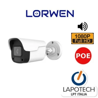 Lorwen IP Camera BA17F2NA POE 1080P Bullet 2Mpx 2 Mpx WDR IP66 IR 3.6 MM Audio - Immagine 1 di 4