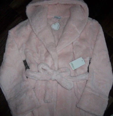 NWT PJ Salvage PINK PEARL LUXURY Plush DAISY FLORAL-PATTERNED 36" Hooded Robe L - Image 1 of 4