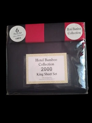 New Hotel Bamboo Collection 2000  King Sheet Set 6 Pcs Set 2 Bonus Pillowcases - Image 1 of 4