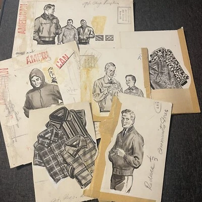 20 世纪 60 年代芝加哥美国广告服务服装艺术素描复古 — 第 1/4 张图片