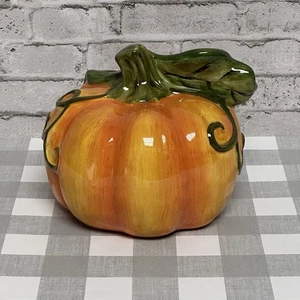 Vintage Pumpkin Ceramic Centerpiece Fall Autumn Home Holiday Decor - Picture 1 of 12