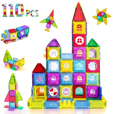 Magnetic Building Blocks for Kids 110PCS STEM Toy for Toddler 3+ Gift for Kids - Image 1 of 4
