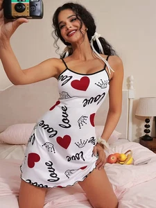 Nachthemd Love Hearts Nachtwäsche Nachtwäsche - UK 12/14 - Loungewear. - Bild 1 von 5