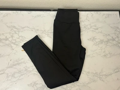 Leggings Negros Talla Mediana Bolsillos Laterales Cintura Alta Básicos Gruesos Cintura Foto 1 de 4