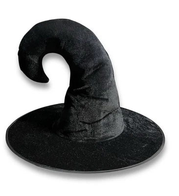 Deluxe Black Velour Witch Wizard Hat Halloween Costume Accessory Adult One Size - Image 1 of 4