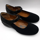 Womens Size 6.5-Rockport Black Leather/Suede Mary Jane Black Flats Shoes