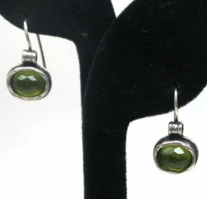 Pendientes Silpada de plata de ley 925 con bisel de vidrio verde W1455 - Imagen 1 de 12
