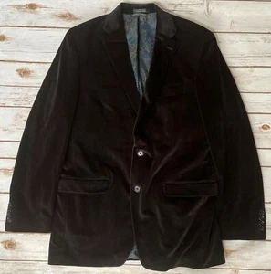 LAUREN RALPH LAUREN VELVET TWO BUTTON JACKET BLAZER BLACK MENS 40L NWOT $350 - Picture 1 of 4