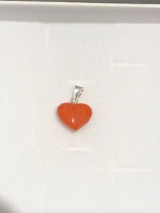 Herz Korallenanhänger mit Silberstrick -Schmuck Ottaviani Rom - Bild 1 von 2