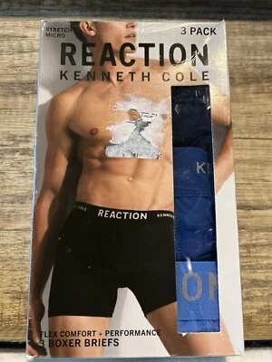 Paquete de 3 calzoncillos boxer Kenneth Cole Reaction para hombre flexibles cómodos elásticos talla M nuevos en caja Foto 1 de 4