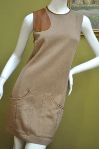 Ralph Lauren Womens Cotton Jersey Stretch Sleveless Dress Leather Patch Medium - Picture 1 of 10