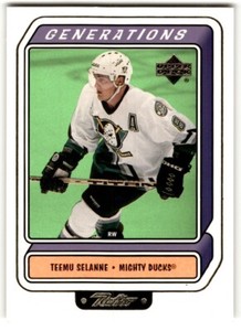 1999-00 Upper Deck Retro Generations Teemu Selanne #G8B Anaheim Mighty Ducks
