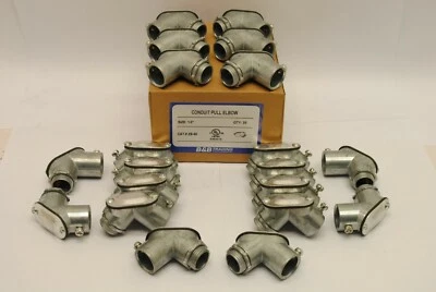 B&B TRADING Box of 20 Pieces 1/2" EMT Set Screw to Box 90° Pulling Elbow Die Cast New