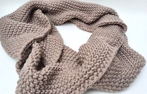 GAP - Taupe Chunky Plain Knit Soft Cosy Cowl Snood Scarf - Large - Immaculate.