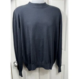 Men Tulliano Luxury Silk Cotton Mock Neck Sweater Pullover Preppy Minimalist 2X - Picture 1 of 7