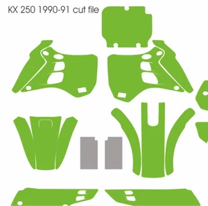 Kawasaki Motocross MX vector template KX 250cc 1990-1991 cut design file - Picture 1 of 1