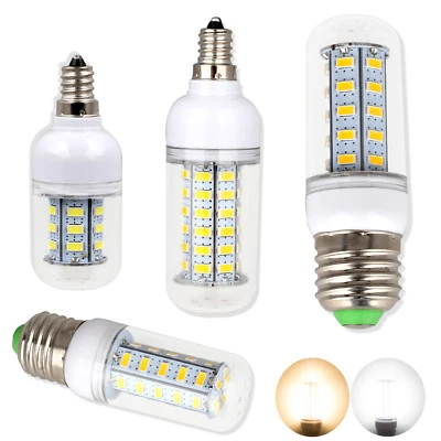 LED Corn Light Bulb E12 E27 5730 SMD 24 - 72 LEDs 110V 220V Warm Cool White Lamp - Image 1 of 4